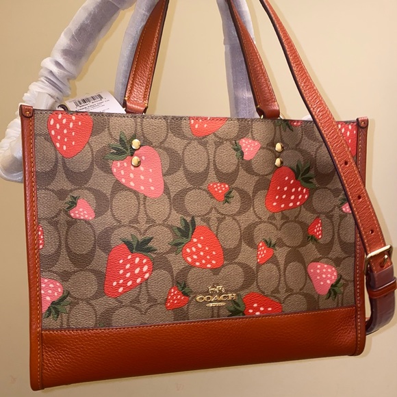 Coach Handbags - Coach carryall Strawberry 🍓 purse New